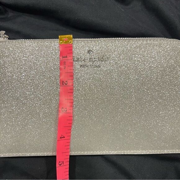 Kate Spade NWT silver glitter wristlet